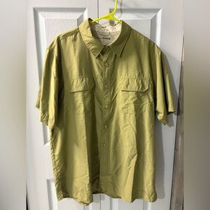 Eddie Bauer Men's Olive Button Down Shirt